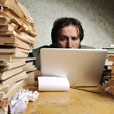 business owner frustrated at doing their own accounts